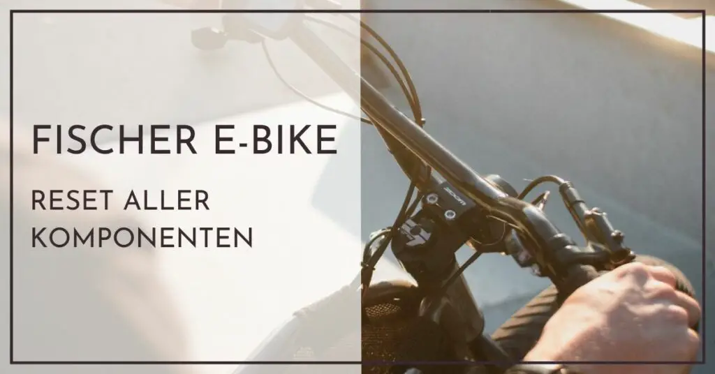 Fischer E Bike Reset - wie Sie alle Kompenenten zurücksetzen